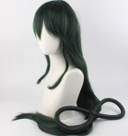 100CM Anime Boku no Hero Academia Tsuyu Asui Tume-roheline Pikk Parukas Cosplay Kost&uuml;&uuml;m Minu Kangelase Akadeemia S&uuml;nteetiline Juus Naised Peoparukas One Size roheline