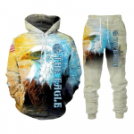 Trend Animal The Eagle 3D prinditud meeste dressikomplektid vabaaja kapuuts ja p&uuml;ksid 2 tk Komplektid &uuml;lisuur pullover Mood meeste r&otilde;ivad S