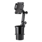 2 in 1 Car Cup Holder Cellphone Mount Cradle Stand Multifunctional Phone Mount Universal Beverage Holder 360&deg; gray