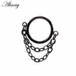 Alisouy 1 tk roostevabast terasest tutikett, nina vaheseina r&otilde;nga segment Daith Helix Hoop ninas&otilde;&otilde;rmega k&otilde;rvar&otilde;ngas augustavad ehted #1 1.2*8mm must