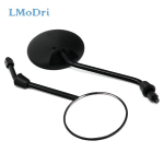 LMoDri Free Shipping New Universal Motorcycle Rounded Side Back View Mirror Motorbike e-bike Scooter 10mm 8mm Rearview 10MM Screw black