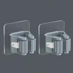 Mopiharja hoidik Kodumajapidamises kasutatavad hoiuraamid Kleepkonksud Seinale paigaldatav mopihoidja hoidik harjaharja riidepuu korraldaja 2pcs hall v&auml;rv