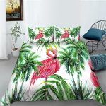 3D Flamingo mustriga kodu voodipesu Loomade udusulgede tekikott Magamistoa voodipesu komplekt &Uuml;he-/kaheinimesevoodi t&auml;issuuruses voodipesukomplekt Baby 100x135cm