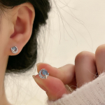 ANENJERY Blue Opal Starmoom Stud k&otilde;rvar&otilde;ngad naistele Equisite All-Match tsirkoonist l&auml;ikivad k&otilde;rvar&otilde;ngad peo banketi ehted sinine