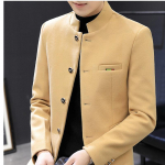 Uus kvaliteetne meeste fliisist paksendatud Briti stiilis Elegantne &uuml;hev&auml;rviline mood Lihtne Slim Fit Mugav vabaaja villane mantel 3XL