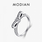 Modian 925 Sterling H&otilde;bedane virnastatav s&otilde;rmus pulmamood kikis&otilde;lmest ehted s&auml;delevad CZ naistele s&otilde;brap&auml;eva kingitus 6 h&otilde;be