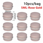 10tk 5ML/10ML/15ml t&uuml;hi alumiiniumist plekkpurk kreempalsami k&uuml;&uuml;nek&uuml;&uuml;nla pakkimiseks kosmeetika &uuml;mmargune s&auml;ilituskonteiner mini metallkarp 5ml 10pcs