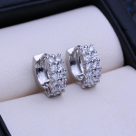 LSOOYH Clip K&otilde;rvar&otilde;ngad H&otilde;bedased Moodsad K&otilde;rvar&otilde;ngad Naistele Geomeetria Cubic Zirconia Stud K&otilde;rvar&otilde;ngad Ehted valge