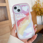 L&auml;bipaistev Wave Edge v&auml;rvitud silikoon&uuml;mbris Xiaomi Redmi Note 12 11 10 Samsung A54 A24 A14 iPhone 14 15 13 Funda Tulips Bunny Bear Rainbow kate jaoks Infinix Hot 10 (X682)