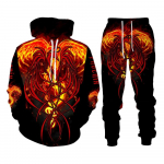 Phoenix Tattoo 3D k&otilde;ikjal tr&uuml;kitud kapuutsiga dressid Meeste dressid pikkade varrukatega dressipluusid dressip&uuml;ksid meeste t&auml;navar&otilde;ivaste komplektid XL