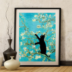 5D DIY teemantmaal Must kass puul ristpistes komplekt Mosaiik Teemanttikandid T&auml;is&uuml;mmargune/ruudukujuline puur Kodukaunistus Round 30x40cm