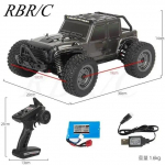 Uus 50 km/h RC-auto 4x4 maastikus&otilde;iduauto 4-veolised &uuml;liharjadeta kiirraadio veekindel veoauto kaugjuhtimispuldiga m&auml;nguasi lastele 1 battery must