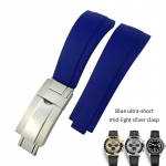 20 mm kvaliteetsest kummist kellarihm Role Daytona GMT Submariner GMT OYSTERFLEX must k&auml;ev&otilde;ru veekindel kellarihm Blue ultra-short 21mm with logo&rose clasp