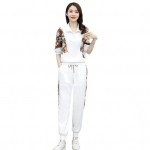 2 tk/komplekt Naiste kampsun p&uuml;ksid, kost&uuml;&uuml;m T&otilde;mblukk, alla keeratav krae, tr&uuml;kitud pikkade varrukatega, pahkluu ja rihmaga pingutusn&ouml;&ouml;r, suures suuruses naiste top p&uuml;kste komplekt. 3XL must