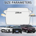 220X110CM auto esiklaasi h&auml;rmatis ja j&auml;&auml;kate enamiku autode, veoautode, kaubikute, maasturite ja muu jaoks 220x110cm valge