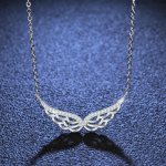 D v&auml;rv 0,2 ct 1mm ehtne moissanite ripats naistele ehtne 925 sterling h&otilde;bedane Angel Wings elegantne kaelakee teemant ehted