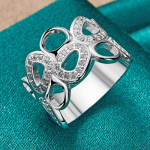 URMYLADY 925 h&otilde;bedane &uuml;mmargune &otilde;&otilde;nes tsirkoon 7-10 s&otilde;rmus naistele pulmav&otilde;lu kihlus moeehted 7