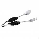 Roostevabast terasest komplekt Camping Outdoor Matkapiknik karabiiniga Easy Black, 16 x 4,5 cm