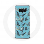 Sinise taustaga &uuml;mbris Samsung Galaxy S8 Butterflies jaoks