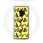 &Uuml;mbris Samsung Galaxy S9 pluss Butterflies kollase taustaga