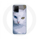 Coque pour Vivo Y21s 2021 / Y21 2021 Turc de van Chat oeil bleu et oeil jaune
