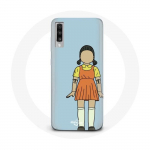 Coque pour Samsung Galaxy A50 Squid game la poup&eacute;e g&eacute;ante de jeu