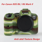 R6 silikoonist armor naha&uuml;mbris, korpuse kaitse, DSLR-kaamera kott, libisemisvastane tekstuur Canon EOS R6 Mark II R6II jaoks kamuflaaž