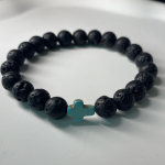 8 mm naturaalsest laavakivist helmestega k&auml;ev&otilde;ru meestele naistele vulkaanilisest kivist armastusristi jooga tervendav matt kivi