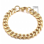 Vnox 3-11mm turske Miami &auml;&auml;reketi k&auml;ev&otilde;ru meestele, roostevabast terasest kuuba lingiga randmepael Klassikaline punk, rasked meeste ehted 18cm