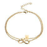 Letter topelt jalakett Infinite Love Chain naiste jalakett suvekink rannakink emale W kuld