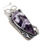 Natural Chevron Amethyst Gemstone 925 Sterling Silver Gift Pendant 2.76 f9v69