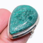Natural Malachite Gemstone Handmade 925 Sterling Silver Ring Size 6.5 l9i82