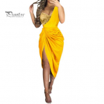 Naiste &otilde;htukleit &uuml;he &otilde;laga, litriga V-kaelusega, pingul v&ouml;&ouml;kohaga, poolitatud &auml;&auml;risega, &otilde;huke seljatoega varrukateta plisseeritud naiste balli kleit peokleit ballile XL roheline