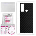apgo Protective Skin Sticker for the back compatible with TCL 20 XE, Wrap Film, Foil, Vinyl - Pattern Carbon Black
