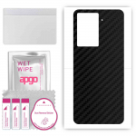 apgo Protective Skin Sticker for the back compatible with HTC U23 Pro, Wrap Film, Foil, Vinyl - Pattern Carbon Black