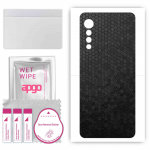 apgo Protective Skin Sticker for the back compatible with LG Velvet 5G, Wrap Film, Foil, Vinyl - Pattern Black Honeycomb