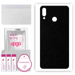 apgo kaitsev nahakleebis tagak&uuml;ljele, mis &uuml;hildub Huawei Y9-ga (2019), Kile, foolium, vin&uuml;&uuml;l &ndash; mustriga mattmust