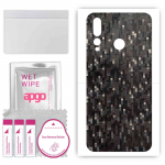 apgo Protective Skin Sticker for the back compatible with Huawei nova 4, Wrap Film, Foil, Vinyl - Pattern Carbon Black Pixel