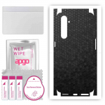 apgo Protective Skin Sticker for the back+sides compatible with Realme X50 Pro 5G, Full Wrap Film, Foil, Vinyl - Pattern Black Honeycomb