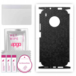 apgo Protective Skin Sticker for the back+sides compatible with Huawei Y9a, Full Wrap Film, Foil, Vinyl - Pattern Black Honeycomb