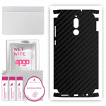 apgo Protective Skin Sticker for the back+sides compatible with Huawei Mate 10 Lite, Full Wrap Film, Foil, Vinyl - Pattern Carbon Black