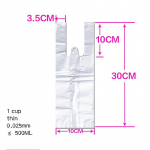10x30cm 400tk &uuml;he tassiga tasku kilekotid 500/700 ml l&auml;bipaistev kaasaskantav k&auml;epidemega kott kohv piima tee joogi &uuml;hekordne kott 10x30cm