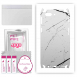 apgo Protective Skin Sticker for the back+sides compatible with OnePlus 5, Full Wrap Film, Foil, Vinyl - Pattern White Marble