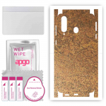 apgo Protective Skin Sticker for the back+sides compatible with Samsung Galaxy A8s, Full Wrap Film, Foil, Vinyl - Pattern Rusty Copper