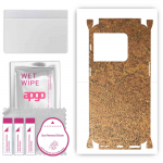 apgo Protective Skin Sticker for the back+sides compatible with OnePlus 10 Pro, Full Wrap Film, Foil, Vinyl - Pattern Rusty Copper