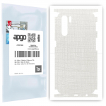 apgo Protective Skin Sticker for the back+sides compatible with Oppo Reno3 5G, Full Wrap Film, Foil, Vinyl - Pattern White Fabric