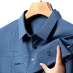 Ice Silk Polo Shirt Meeste suvine avara rev&auml;&auml;riga L&uuml;hikeste varrukatega T-s&auml;rk Kiiresti kuivav isakandmis&auml;ri T-s&auml;rk M sinine