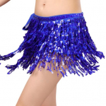 Naiste k&otilde;hutantsu seelik kett Tutt Sequin Kahekihiline pitsiline Bohemian Clubwear Performance Mini Waist Wrap Latin Dance Practice l&uuml;hike seelik