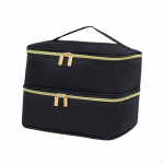 2 Tier Nail Polish Storage Bag with Dividers, Holds 30 Bottles, for Supplies Women roosa