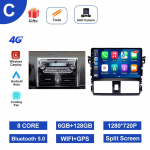 Autoraadio Video Multimeediapleier 10 '' Android OS TOYOTA VIOS YARIS 2013 - 2016 jaoks GPS-navigatsioon WiFi Bluetooth 8-core 6+128+AHD